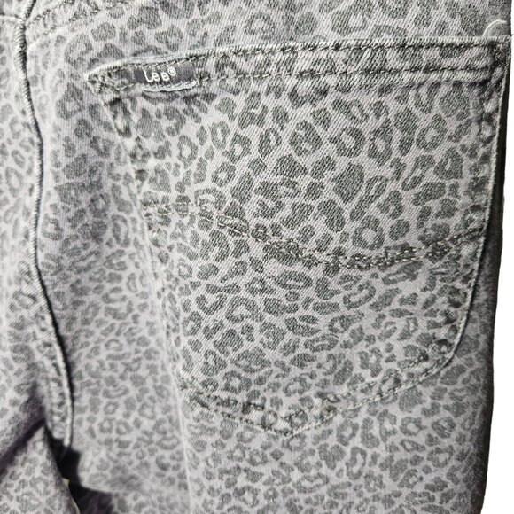 Lee Womens Leopard Print Straight Leg Jeans - Picture 5 of 6